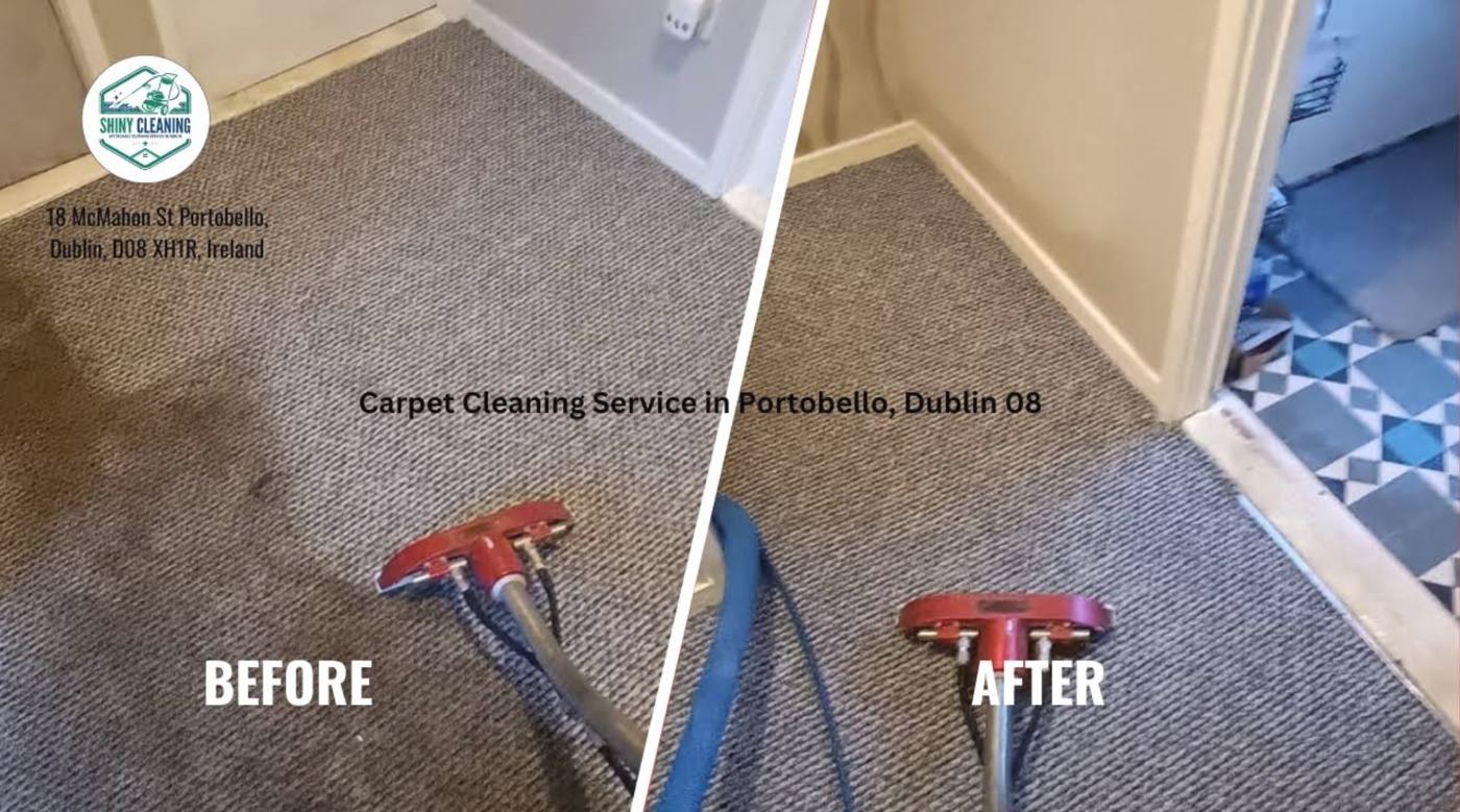 Before and after carpet cleaning in Portobello, Dublin 8 by Shiny Cleaning